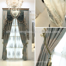 High grade chenille fabric curtains with attached valance